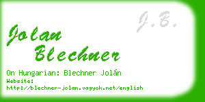 jolan blechner business card